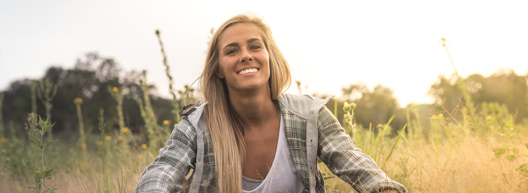 woman in grass